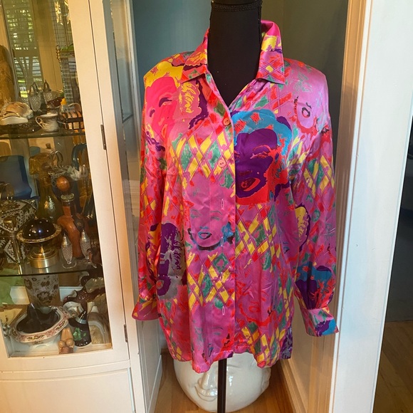Escatta vintage 1990s Margaretha Leu iconic rare Marilyn Monroe button-down - Picture 2 of 4
